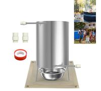 LZQ, ensemble de 2 foyers de chauffage pour piscine, en acier inoxydable, diamètre 30 cm. Chauffage pour piscine fonctionnant au bois, avec raccordement de 32/38 mm, pour piscines extérieures