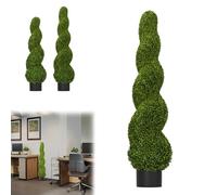 LZQ Lot de 2 plantes artificielles 90 cm, arbre artificiel avec pot, plante UV-résistante pour intérieur et extérieur, feuilles réalistes, décoration résistante aux intempéries pour jardin, terrasse