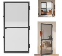 LZQ Moustiquaire pour porte 120 x 240 cm Porte moustiquaire avec toile en fibre de verre Moustiquaire Insect Screen Noir