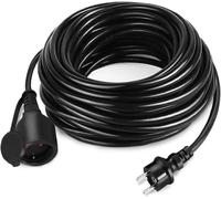 LZQ Rallonge de câble d'alimentation avec capuchon de protection, rallonge de courant 230 V IP44 pour extérieur Noir 10 m
