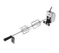 LZQ Set de brochettes 107 cm avec 4 piques à viande et moteur en acier inoxydable, 220 V - 240 V, tournebroche, rôtissoire, tournebroche électrique, tournebroche universelle en acier inoxydable 304