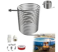 LZQ Spirale chauffante de piscine en acier inoxydable 304 - Chauffage de l'eau pour piscine et extérieur - Tuyau chauffant spirale - Chauffage de piscine sans électricité - Diamètre extérieur