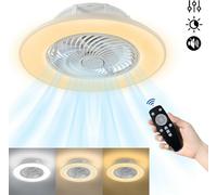 LZQ Ventilateur de plafond à LED avec éclairage et télécommande Lumière du ventilateur, lampe de plafond avec ventilateur, pales de ventilateur Plafonnier à intensité variable