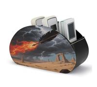LZQPOEAS Arrow Feather Dream Support de télécommande avec 5 compartiments en cuir synthétique pour télécommande de bureau et maison