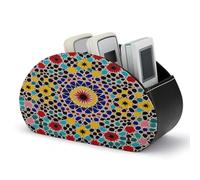 LZQPOEAS Support de télécommande de couleur marocaine avec 5 compartiments en cuir PU pour télécommande, boîte/plateau, table de chevet, organisateur de rangement pour manette de télévision pour