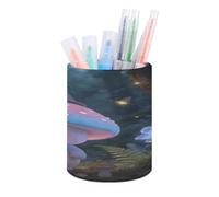 LZQPOEAS The Fun Chavo Porte-stylo enchanté pour organiseur de bureau, étui de rangement moderne et minimaliste en cuir synthétique rond