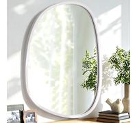 Lzuso Miroir asymétrique à Suspendre en Bois pour Le Mur Cadre irrégulier Petit Miroir Mural Moderne Décoratif Unique Chambre à Coucher Salon Salle de Bains Entrée Vanité Esthétique Miroir Ovale