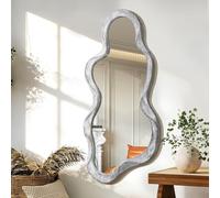 Lzuso Miroir Mural irrégulier Cadre en Bois Nuageux asymétrique Miroir de Maquillage Moderne Salon Chambre Couloir xuanguan Moderne Unique Art déco Miroir Naturel