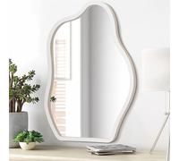 Lzuso Miroir Mural irrégulier Suspendu Cadre en Bois Miroir Mural asymétrique Moderne Art décoratif Nuage Miroir 20 "x16 Chambre Salle de Bain Salon Miroir décoratif Grand