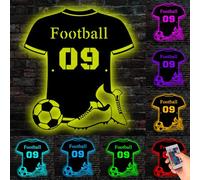 LZXSXZ Enseigne néon personnalisée Football, Football Veilleuse Ballon de Foot Personnalisé, Panneau néon LED personnalisé Football Lampe Murale d'éclairage de pièce pour décoration Murale