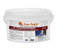 M-COLAFLEX PISCINES de Tecno Prodist - (2,5 kg) Colle cimentaire flexible et améliorée idéale pour la pose de carreaux en contact permanent avec l'eau tels que piscines, réservoirs d'eau, etc.(Blanc)
