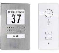 m-e modern-electronics ADV 111 WW Audio Vistadoor Interphone filaire Set complet 1 foyer acier inoxydable, blanc
