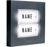 m-e modern-electronics KTB-2 A Plaque de sonnette avec porte-nom x2 anthracite 12 V/1 A