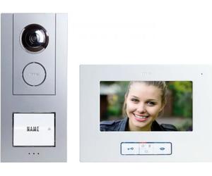 m-e modern-electronics VISTUS VD ALU-6710 S Interphone-portier vidéo filaire argent (41174)
