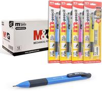 M&G Lot de 12 porte-mines 1,8 mm avec 12 mines 2B et 12 gommes