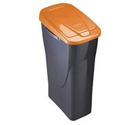 Poubelle 15 litres ecobin avec couvercle noir/oranje 31x20x42cm mondex