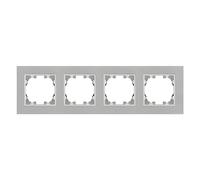M Ledme 4 modules Cadre aluminium pour prises et interrupteurs Plastique Gris