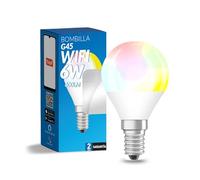 M Ledme -Ampoule LED Intelligente WiFi E14 G45 6W, 600 lm, RGB + 3CCT, Dimmable, WiFi 2,4 GHz, Compatible Application, Angle 240°, IP20, 45 x 78 mm, LM7145