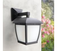 M Ledme - Applique d'extérieur House Series, étanche IP44, culot E27, en acier noir et verre, pour jardin, terrasse ou entrée (ampoule non incluse)