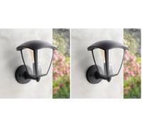 M Ledme - Applique d'extérieur Ronse Series, IP44 étanche, douille E27, acier et PMMA, noir, pour jardin, terrasse ou entrée (ampoule non incluse) (Lot de 2)