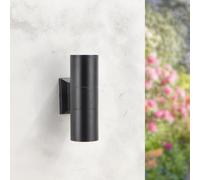 M Ledme - Applique murale Black Tube, étanche IP54, 2 ampoules GU10, pour jardin, terrasse, façade, mur. Ampoules non incluses.