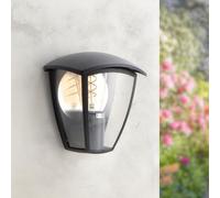 M Ledme Applique murale d'extérieur Ronse Series - Étanche IP44, douille E27, noire, pour jardin, terrasse ou entrée (ampoule non incluse), Noir