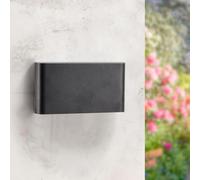 M Ledme - Applique murale LED 10 W, lumière chaude 3 000 K, étanche IP54, design moderne pour jardin, terrasse, entrée et patio, Noir