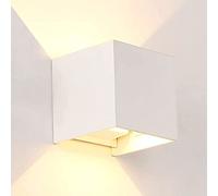 M Ledme - Applique murale LED blanche extérieure/intérieure 12W, CCT dimmable de lumière froide à chaude, 3000K-6000K, faisceau lumineux réglable, étanche IP54, éclairage idéal pour l'extérieur