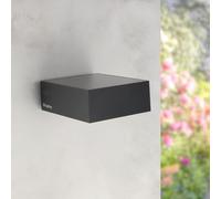 M Ledme - Applique murale solaire LED Black Bin 2W, éclairage extérieur avec détecteur de mouvement et de crépuscule, protection IP65, éclairage 4000K (neutre), charge rapide et autonomie de 6 à 8h