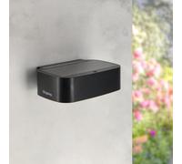M Ledme - Applique Murale Solaire LED Plit 1.7W Noire, Eclairage Extérieur avec Capteur Crépusculaire, Couleur 4000K (neutre), Protection IP65, Autonomie 6-8h. Idéal pour une utilisation en extérieur.
