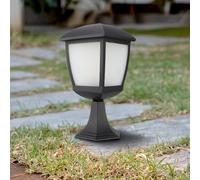 M Ledme - Balise d'extérieur House Series - Applique murale en acier noir et verre, étanche IP44, douille E27, pour jardin, terrasse ou entrée (ampoule non incluse)