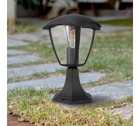 M Ledme - Balise LED Extérieure Série Ronse pour Jardin, Étanche IP44, Douille E27, Acier/PMMA, Style Classique en Noir, Lumière d’Ambiance pour Chemins et Terrasses (Sans Ampoule)