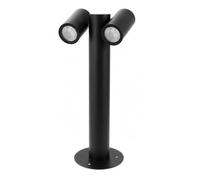 M Ledme - Balise Urban double, deux douilles GU10, étanchéité IP44, finition noir mat. Convient pour les allées, chemins et terrasses (ampoule non incluse).