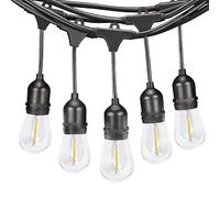 M Ledme - Guirlande lumineuse solaire d'extérieur à LED de 7,5m avec 10 ampoules, lumière chaude 3000K, étanche IP65, décoration pour terrasse, jardin, patio, entrée et fêtes