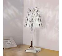 M Ledme -Lampe de Chevet Rechargeable LM9065, Veilleuse LED 1W, 3CCT, Intensité Variable, Commande Tactile, Charge USB 5V DC, 12 x 12 x 26 cm, Transparente, IP20