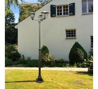 M Ledme - Lanterne Extérieure Plus 203 cm Série Ronse, 3 Douilles E27, IP44 Étanche, Style Classique en Noir, Acier/PMMA, Éclairage idéal pour Jardin ou Entrée (Ampoules non incluses)