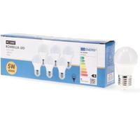 M Ledme - Pack de 6, Ampoule LED E27 G45 5W, Lumière Neutre (4000k), Douille E27, 450 Lumen, IP20, Ouverture du Faisceau Lumineux 200°, Efficacité Énergétique et Faible Consommation. LM7601
