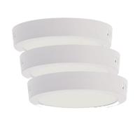 M Ledme - Panneau de surface Slim Series 12W, 2000lm, lumière chaude (3000k). Plafonnier d'intérieur IP20. Idéal pour salle de bain, cuisine, chambre. Facile à installer, LM5242 (Lot de 3)