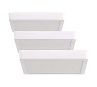 M Ledme - Plafonnier carré Slim Series, 20 W, 2 000 lm, lumière neutre (4 500 K). Plafonnier d'intérieur IP20. Idéal pour cuisine, chambre, salle de bain. Installation facile, LM5254. (Lot de 3)