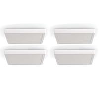 M Ledme - Plafonnier carré Slim Series, 25 W, 2 500 lm, lumière froide (6 000 K). Plafonnier d'intérieur IP20. Idéal pour cuisine, chambre, salle de bain. Installation facile, LM5256. (Lot de 4)