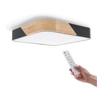 M Ledme -Plafonnier LED Carré Noir 24W avec Télécommande, 2400 lm, 3CCT, Dimmable, IP20, 30 x 30 x 5 cm, Aluminium et PC, LM8281