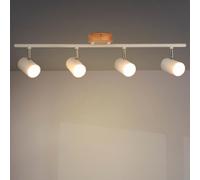 M Ledme - Plafonnier Série Wood 4 spots GU10, pour usage en intérieur sec IP20, convient pour salle de bain, salon, chambre et cuisine (Ampoule non incluse)
