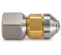M&M Smartek Buse de nettoyage de canalisations pour Kärcher Kränzle Nilfisk etc. Nettoyeur haute pression 1/8" 1/4" - Ressort spirale rotatif rigide (buse rotative, 1/8")