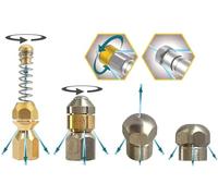 M&M Smartek Buse de nettoyage de canalisations pour Kärcher Kränzle Nilfisk etc. Nettoyeur haute pression 1/8" 1/4" - Ressort spirale rotatif rigide (spirale, rotative, rigide 1/8")