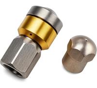 M&M Smartek buse rotative 1/4 pour Kärcher/WAP, haute pression | Buse rotative en acier inox/laiton pour nettoyage de canalisations; vérifier filetage, taille de jet et pression.