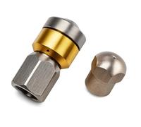 M&M Smartek buse rotative 1/8 pour Kärcher/WAP, haute pression | Buse rotative en acier inox/laiton pour nettoyage de canalisations; vérifier filetage, taille de jet et pression.
