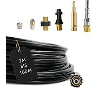 M&M Smartek Tuyaux de nettoyage - Compatible avec Kärcher, Kränzle, Nilfisk Alto, WAP HD HDS - Raccord 1/8", AG - M22 x 1,5 IG - Adaptateur à baïonnette & adaptateur KEW - 2 buses - Quick Connect