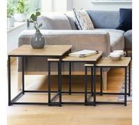 IDMarket Lot de 3 tables basses gigognes Detroit 35/40/45 design industriel