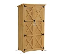 M MCombo 0878 - Armoire de Jardin en Bois - Petit abri de Jardin - Résistant aux intempéries - pour extérieur, Balcon, terrasse - 55 x 90 x 169 cm (Naturel)