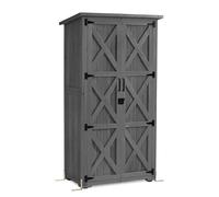 M MCombo 0878 - Armoire de Jardin en Bois - Petit abri de Jardin - Résistant aux intempéries - pour extérieur, Balcon, terrasse - 55 x 90 x 169 cm
